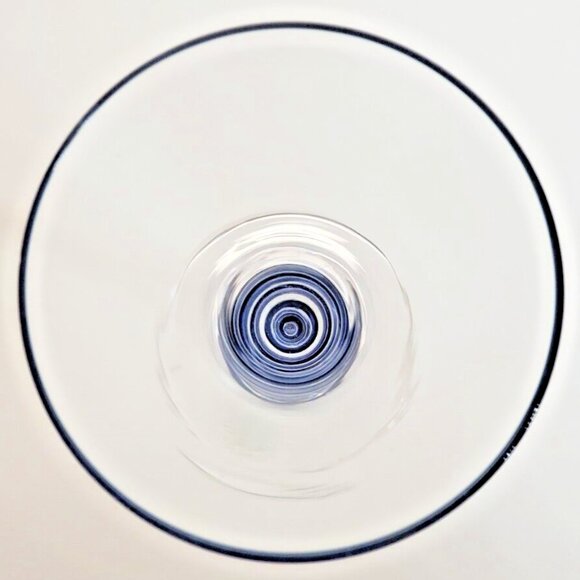 Martini & Rossi Asti Tall Crystal Champagne Glass Cobalt color stem - Picture 5 of 6